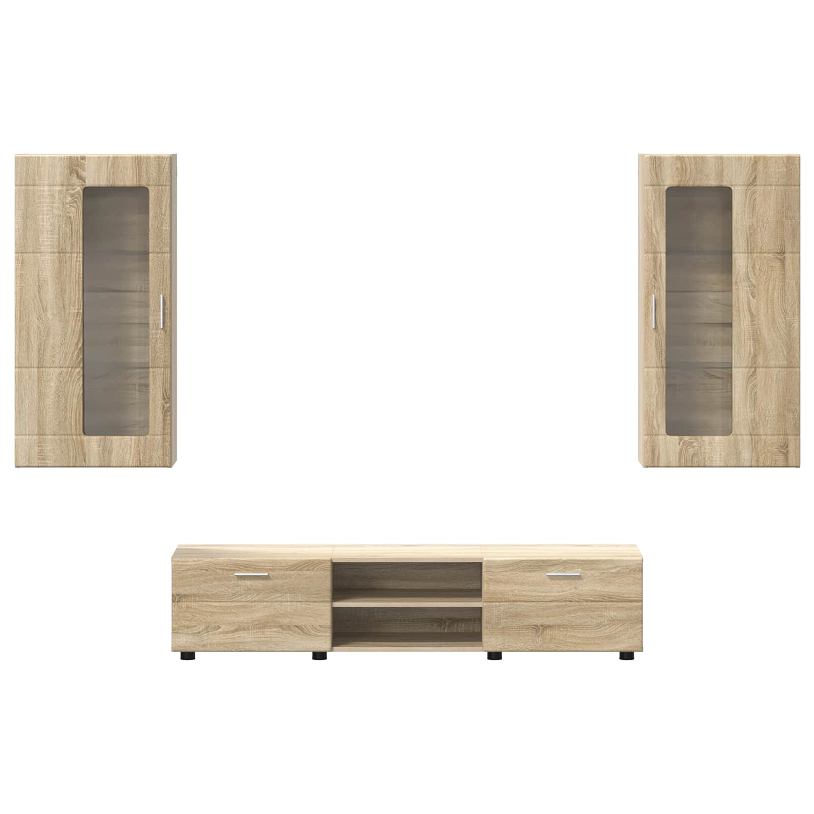 Highboard mit Regal FLORIN Weiß 60 x 35 x 182 cm Holzwerkstoff