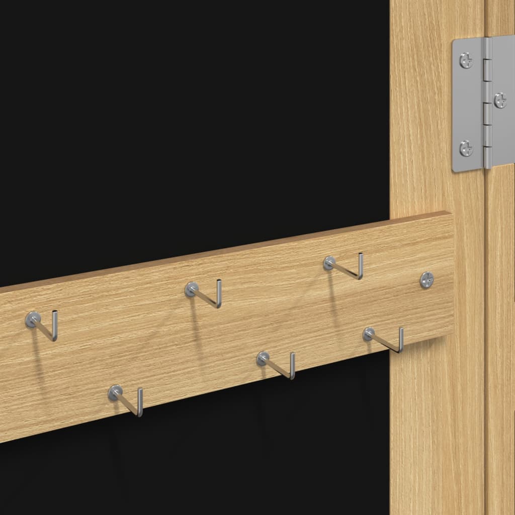 Schmuckschrank mit Spiegel Wandmontage Weiß 37,5x10x106 cm