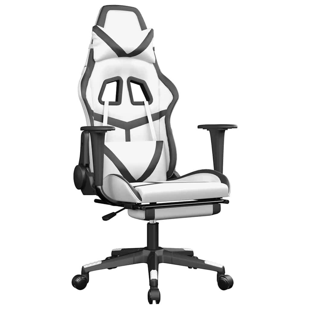 Gaming-Stuhl mit Massagefunktion Schwarz und Grün Kunstleder