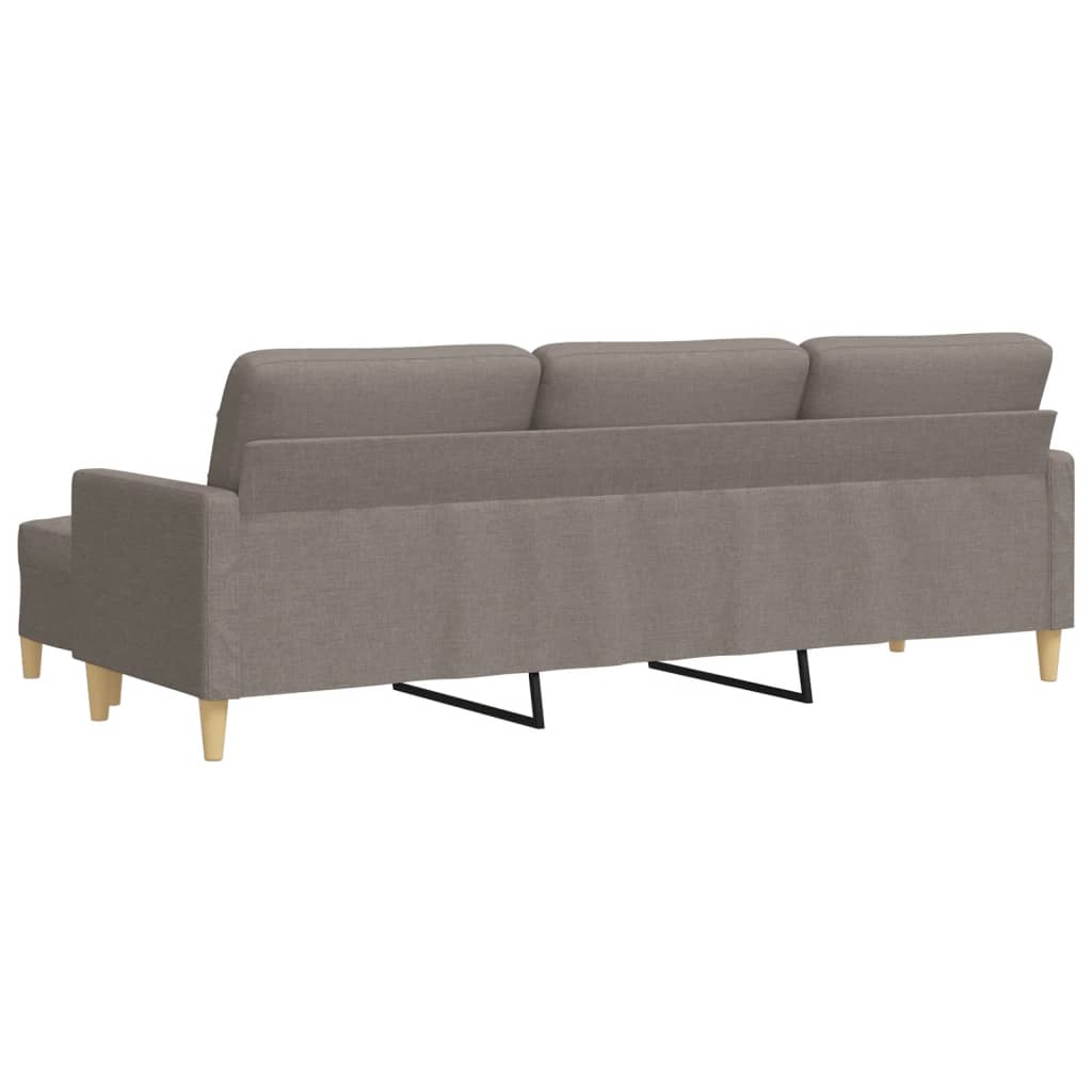 3-Sitzer-Sofa mit Hocker Taupe 180 cm Stoff
