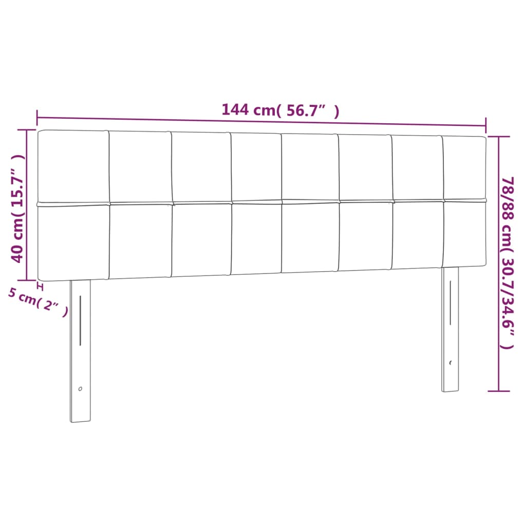 Kopfteil Hellgrau 80x5x118/128 cm Samt