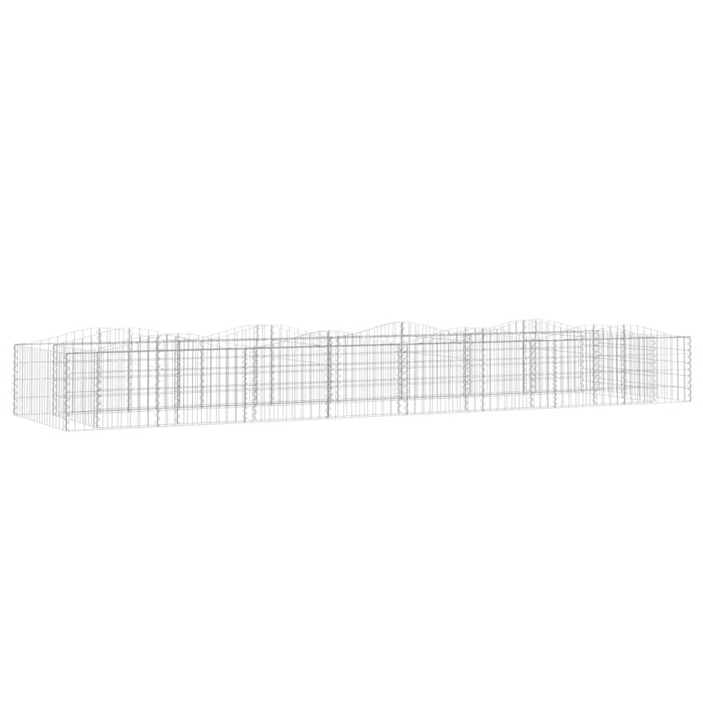 Gabionen-Hochbeet mit Hochbogen 200x50x50 cm Verzinktes Eisen