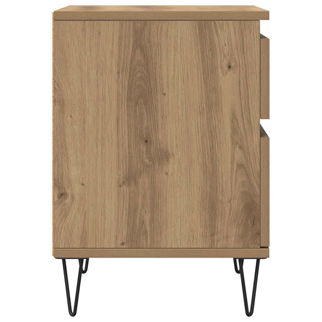 Bettschrank Schwarz Eichen-Optik 40 x 35 x 50 cm Holzwerkstoff