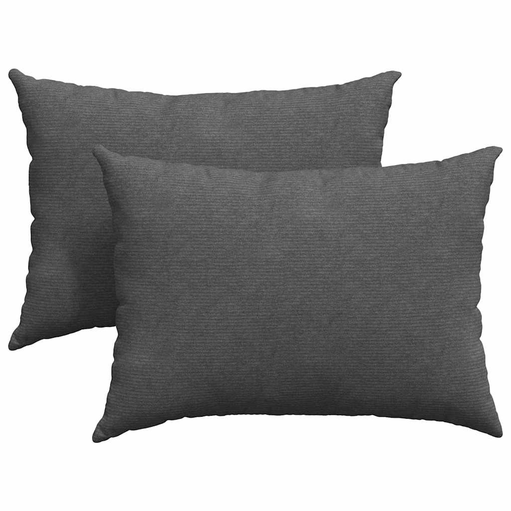 Sofakissen 2 Stück Hellgrau 50 x 30 cm Cordstoff