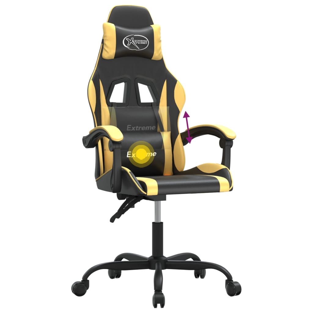 Gaming-Stuhl Drehbar Schwarz und Grün Kunstleder