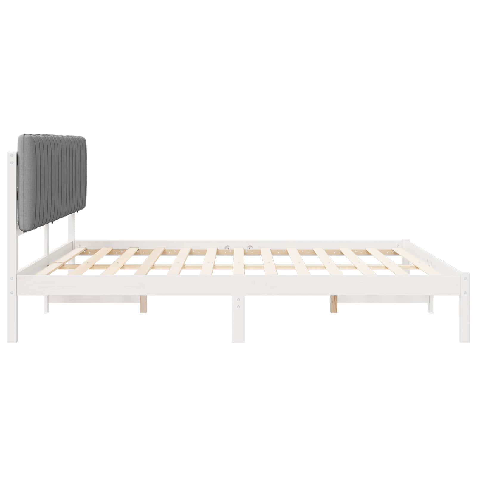 Bettgestell mit gepolstertem Kopfteil Hellgrau 200 x 200 cm