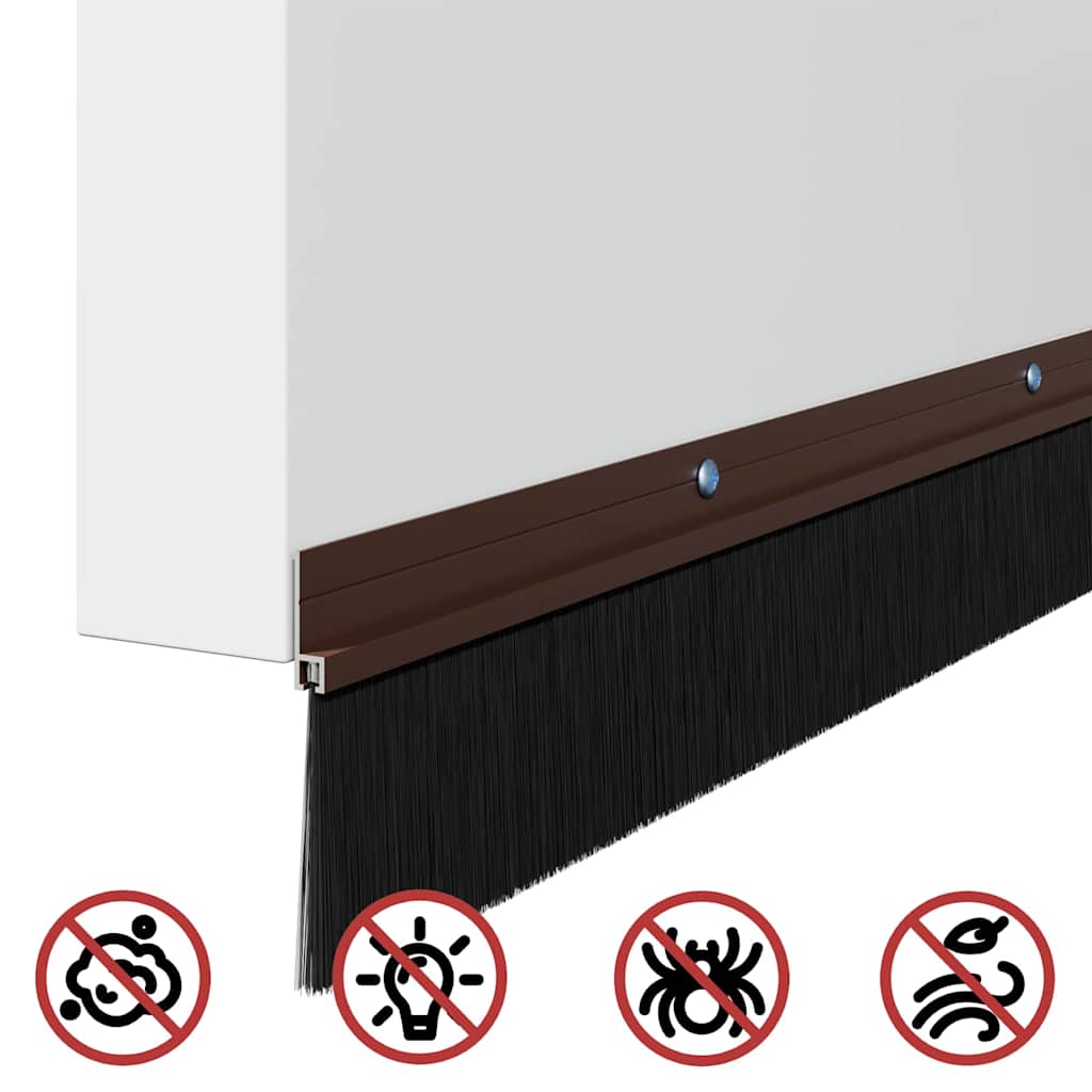 Aufsteck Türbürstendichtungen 2 pcs Braun 100 cm