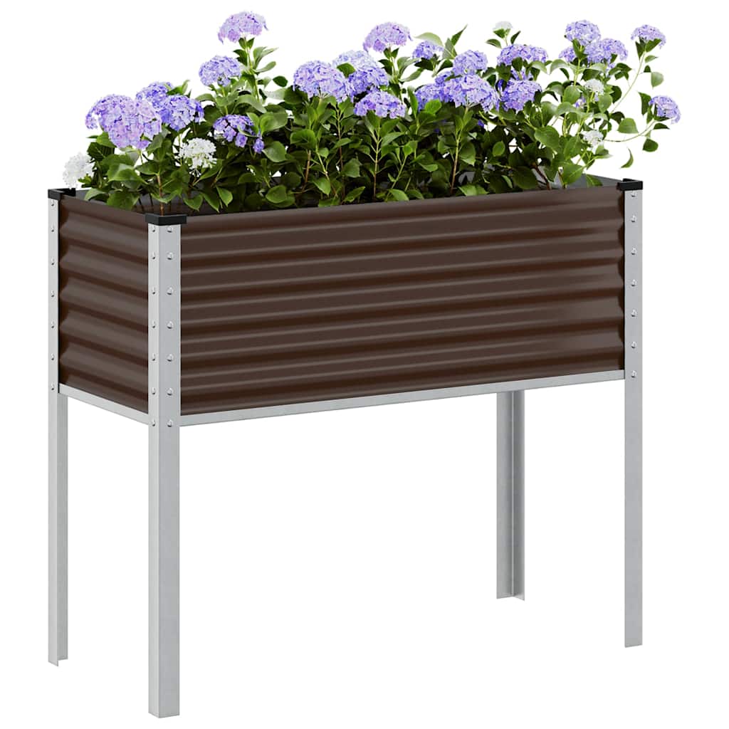 Garten-Pflanzgefäß Grün 45 x 45 x 88 cm Stahl