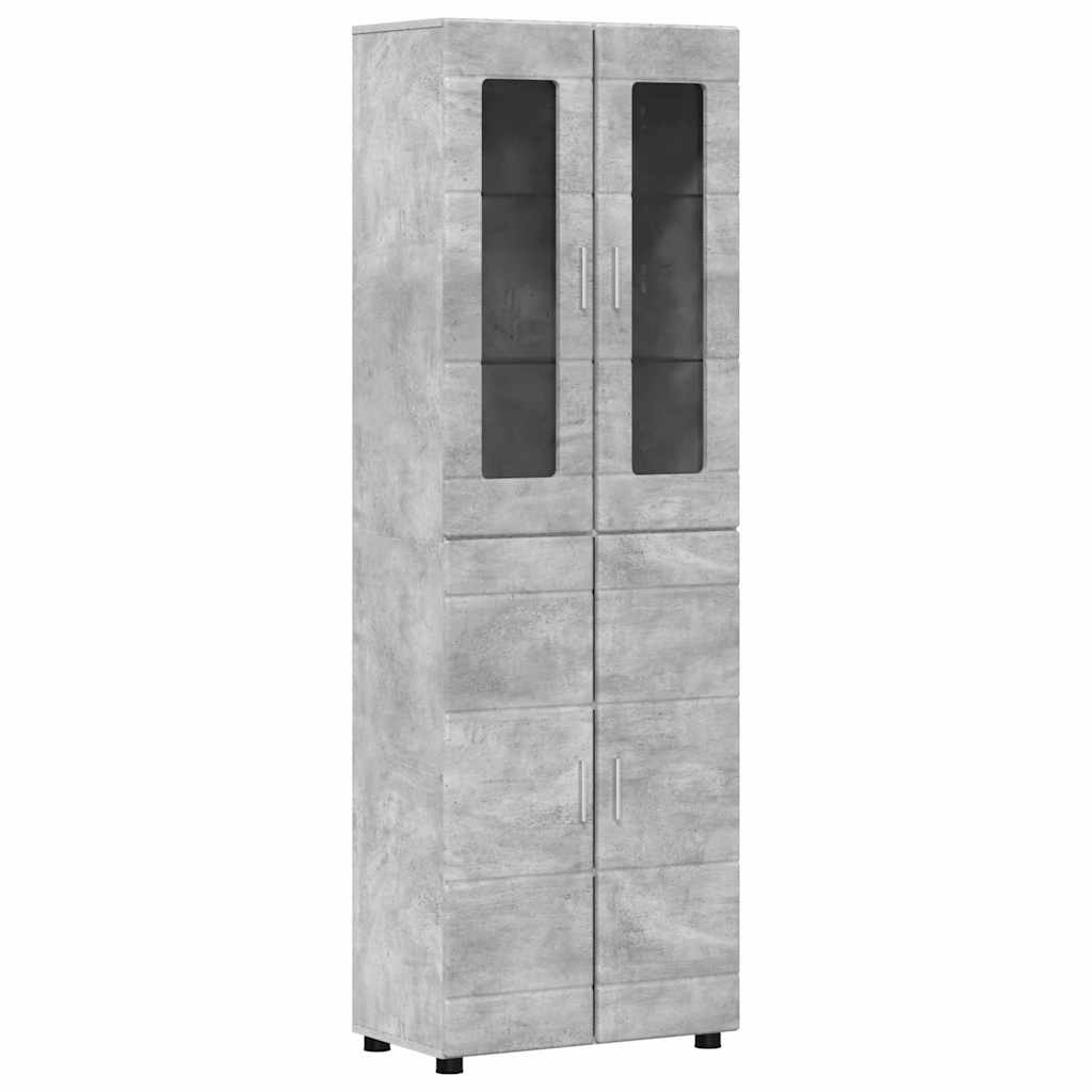 Highboard mit Regal FLORIN Weiß 60 x 35 x 182 cm Holzwerkstoff