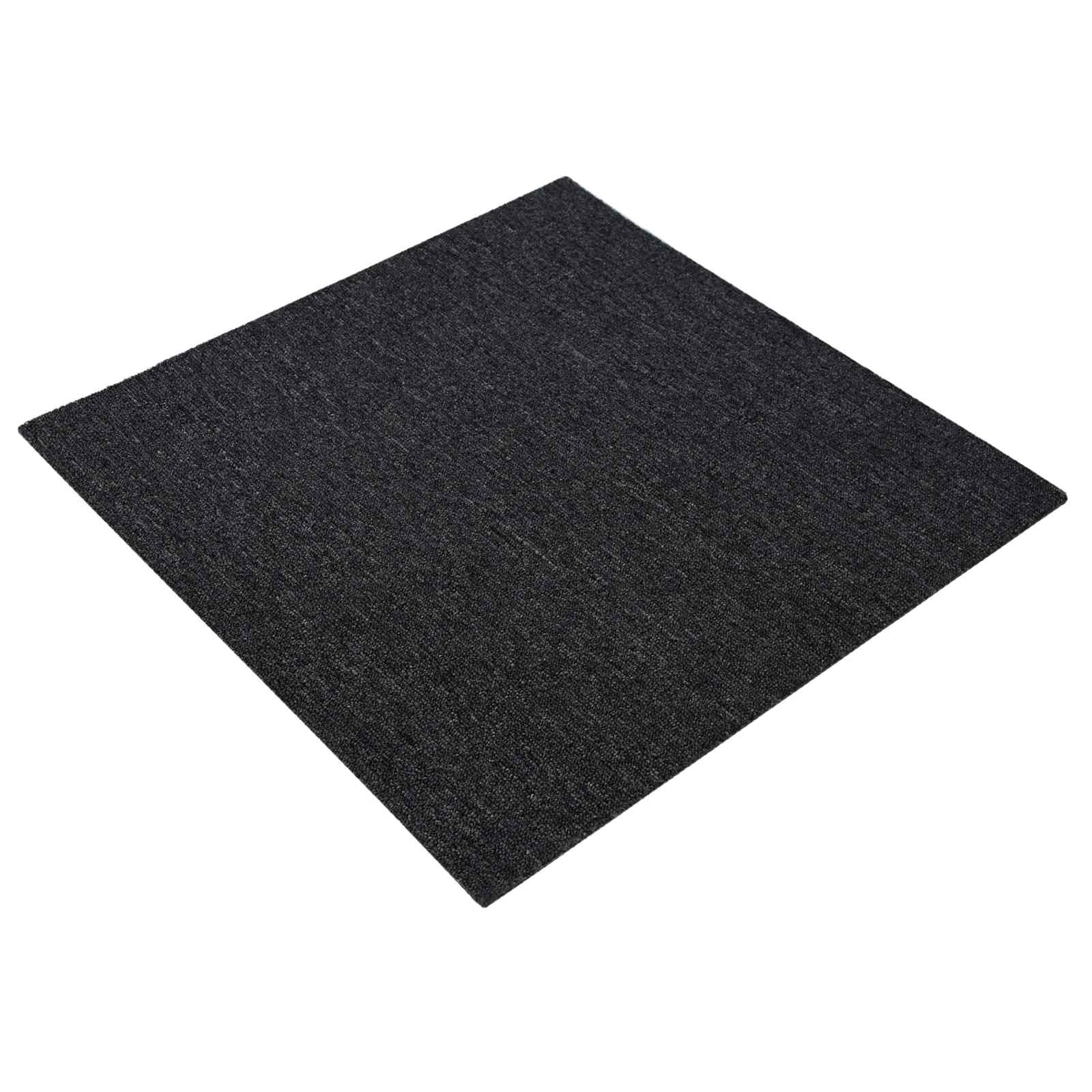 Teppichfliese Hellgrau mit Streifen 50 x 50 cm 4 pcs