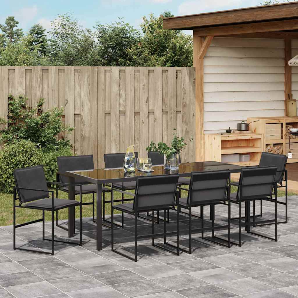 Garten Essgruppe 5 pcs Schwarz 140 x 70 x 73 cm