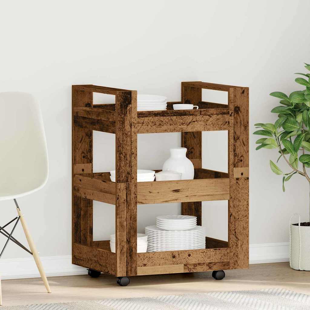 Küchenwagen Weiß 60x45x80 cm Holzwerkstoff