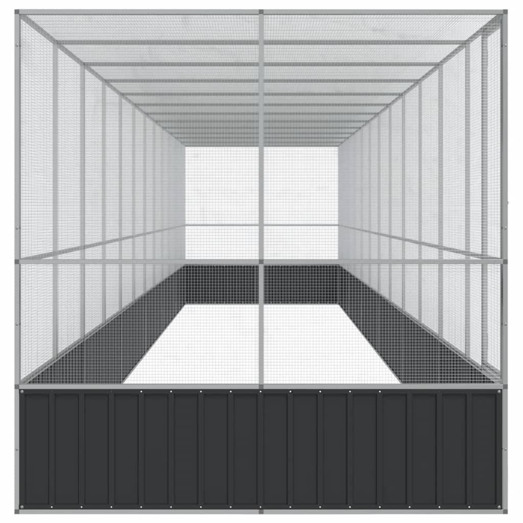 Voliere Silbern 210,5x107x212 cm Stahl