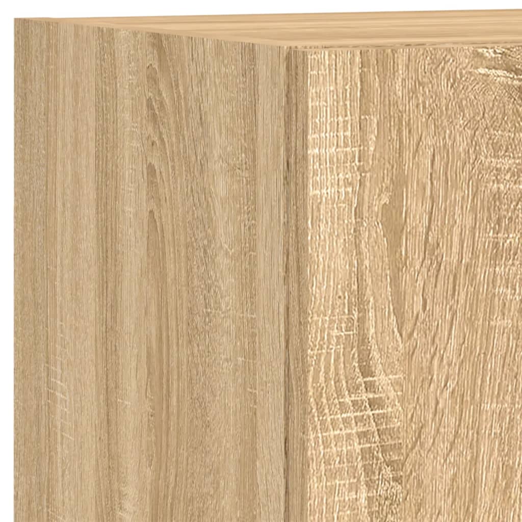 5-tlg. Wohnwand mit LED-Beleuchtung Weiß Holzwerkstoff