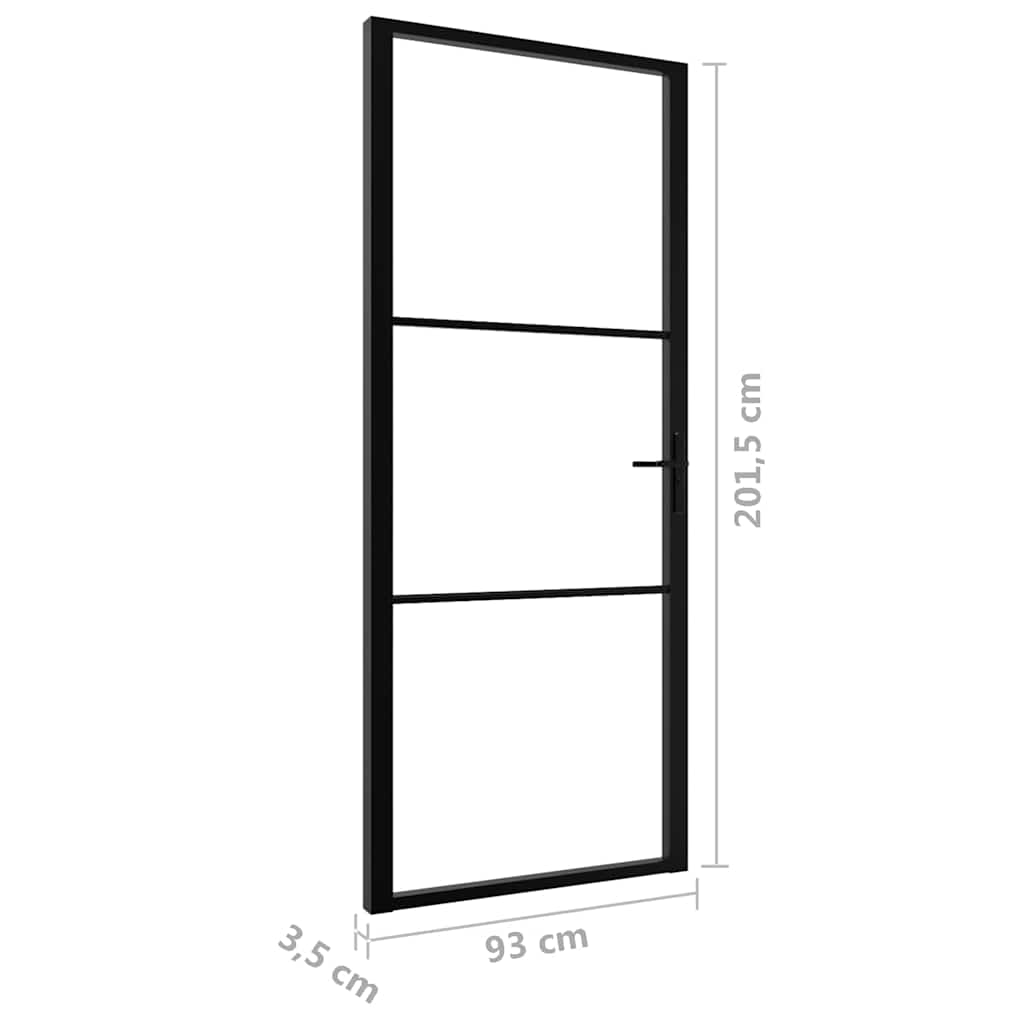 Innentür ESG Glas und Aluminium 76x201,5 cm Schwarz