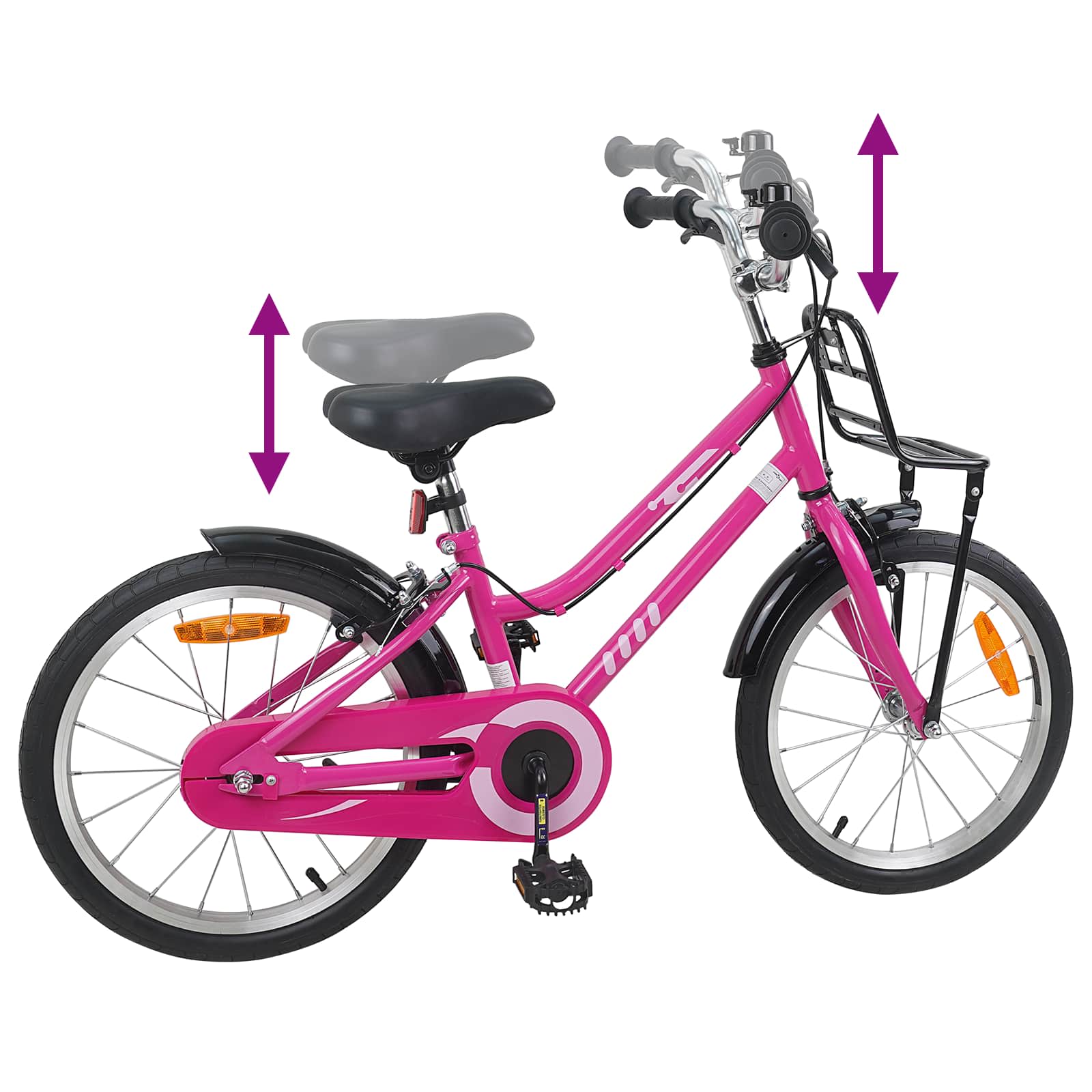 Kinderfahrrad 12 Zoll für 2-4 Jahre alt Rosa und Schwarz