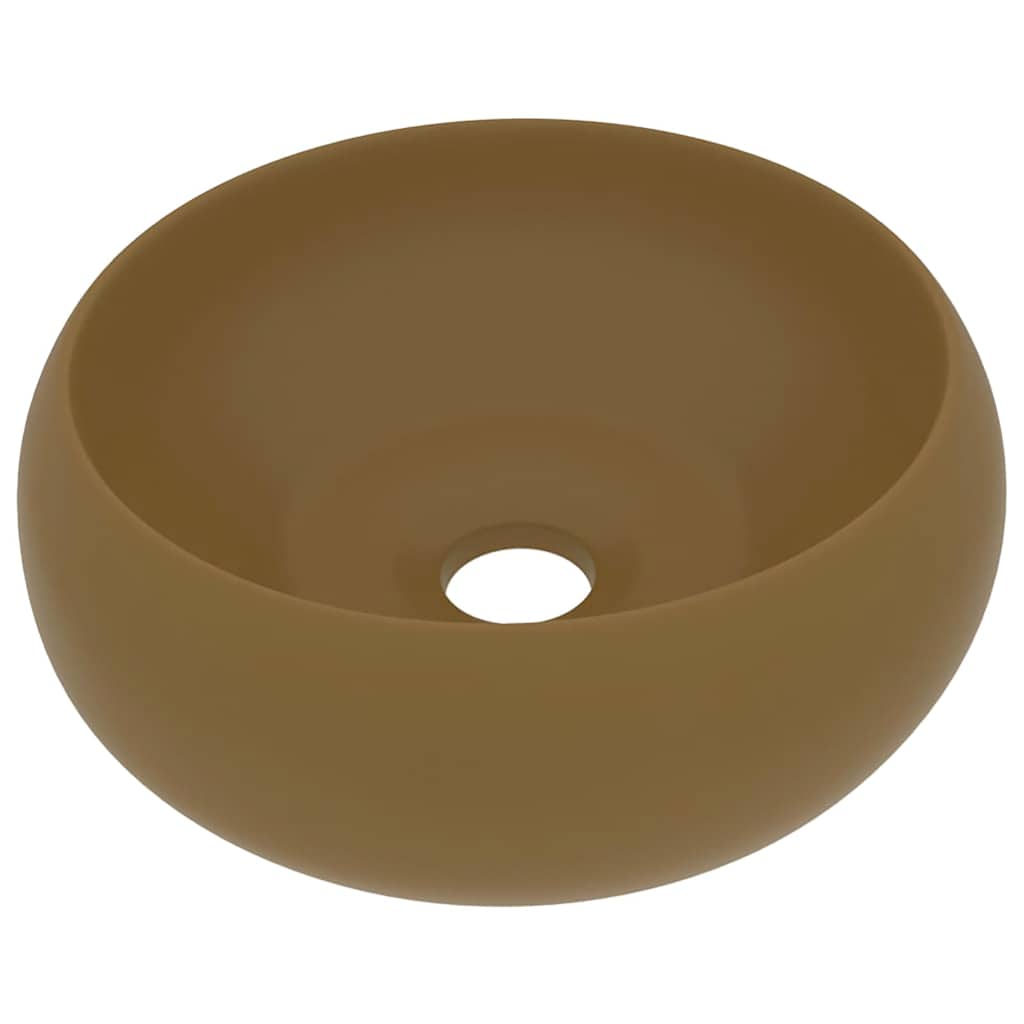 Luxuriöses Waschbecken Rund Matt Weiß 40x15 cm Keramik