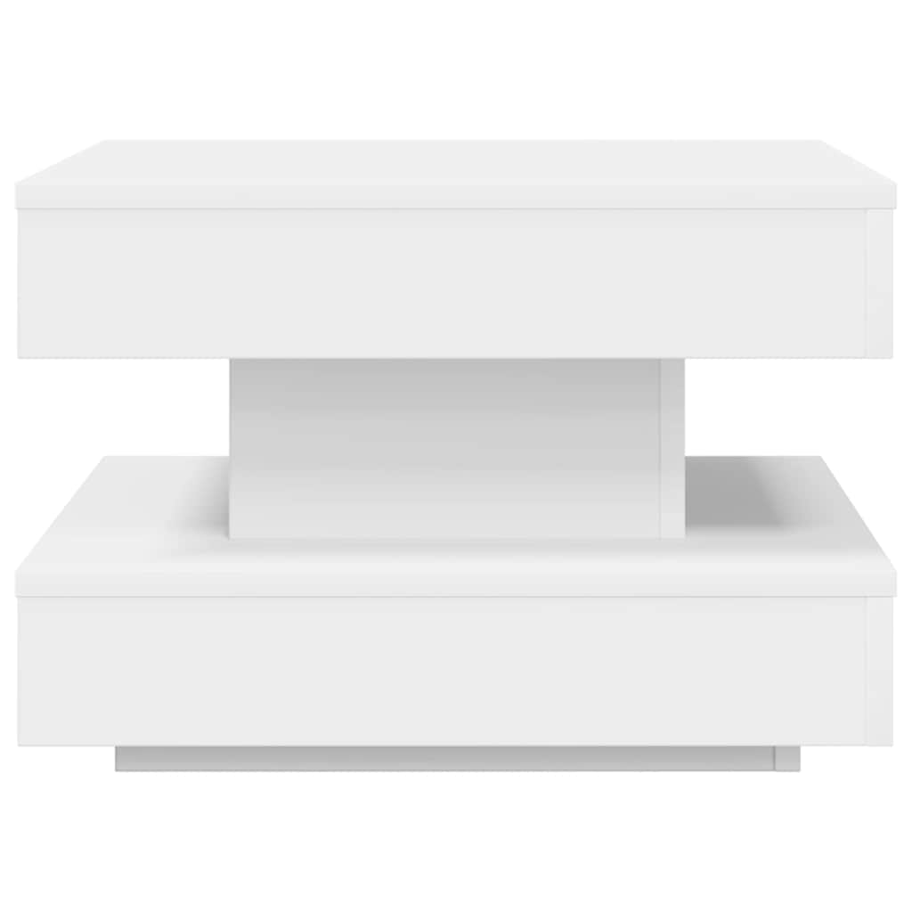 Couchtisch 360-Grad Drehbar Weiß 90x90x34,5 cm