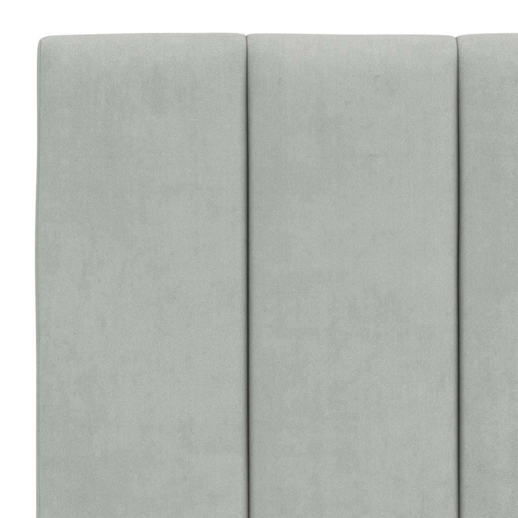 Bett mit Matratze "Hanko" Hellgrau 80x200 cm Samt
