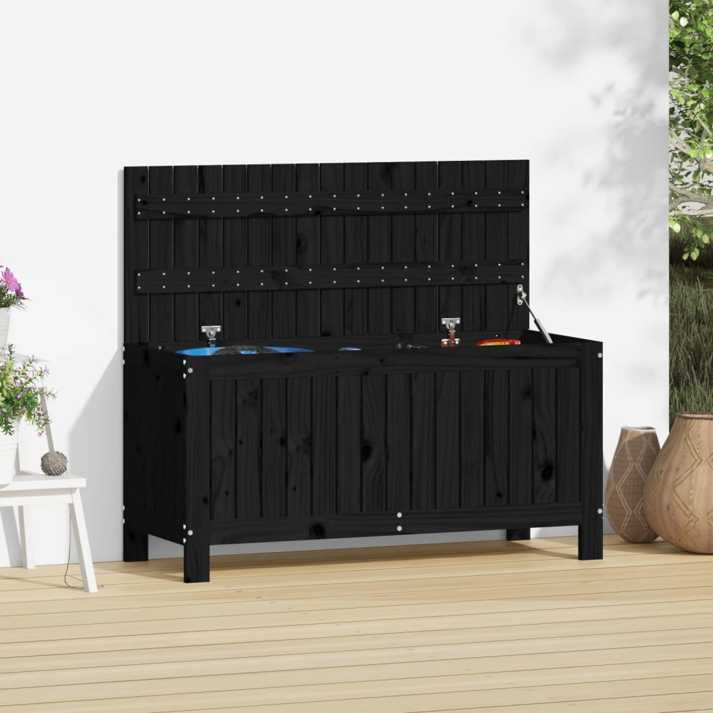Gartentruhe Grau 76x42,5x54 cm Massivholz Kiefer