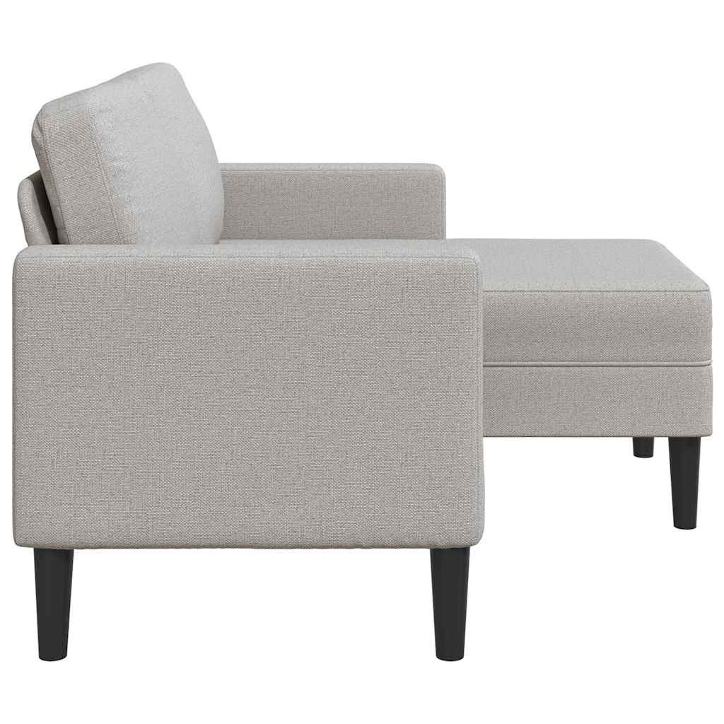 2-Sitzer-Sofa mit Chaiselongue L-Form Hellgrau 125 cm Stoff