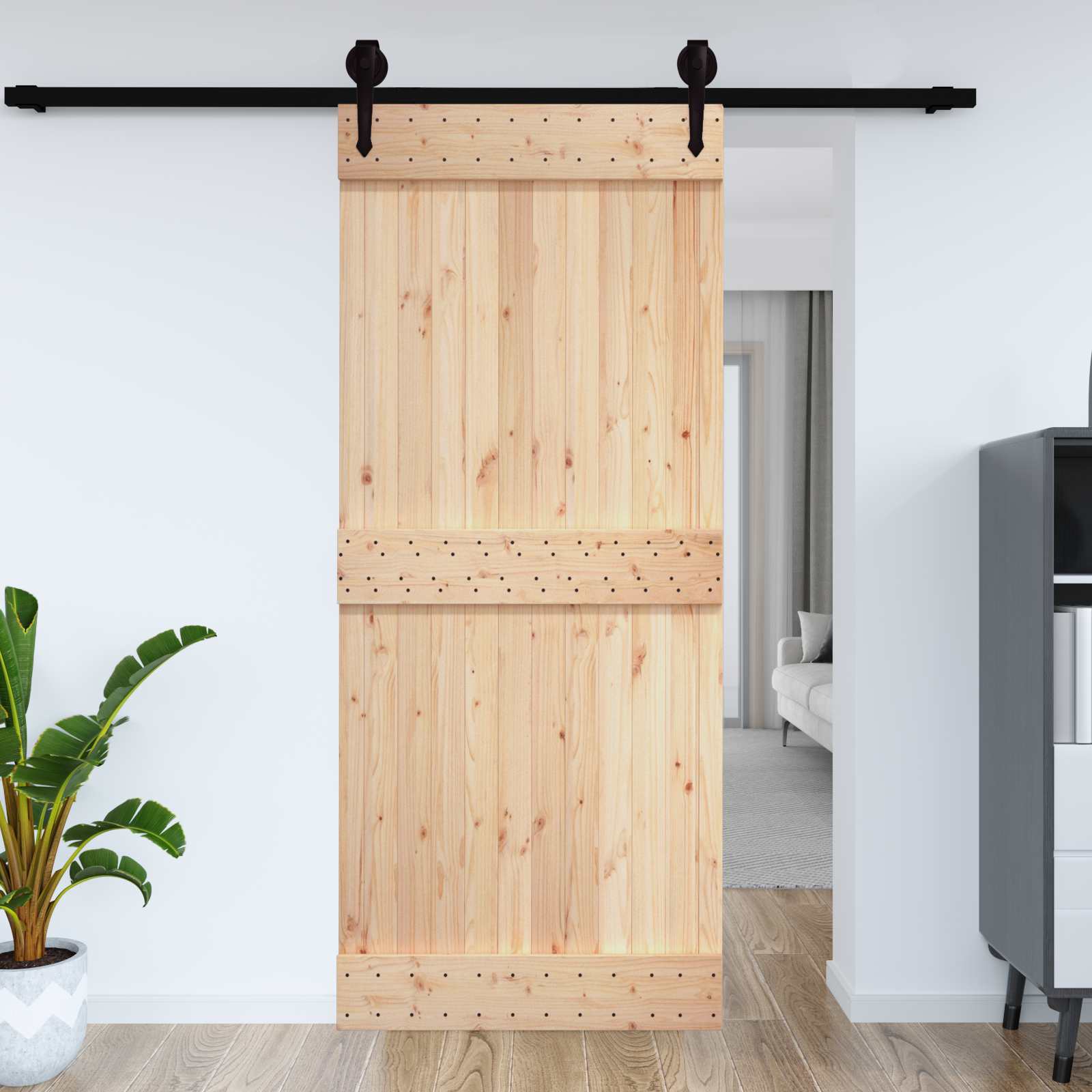 Tür NARVIK Natur 80 x 210 cm Massivkiefer