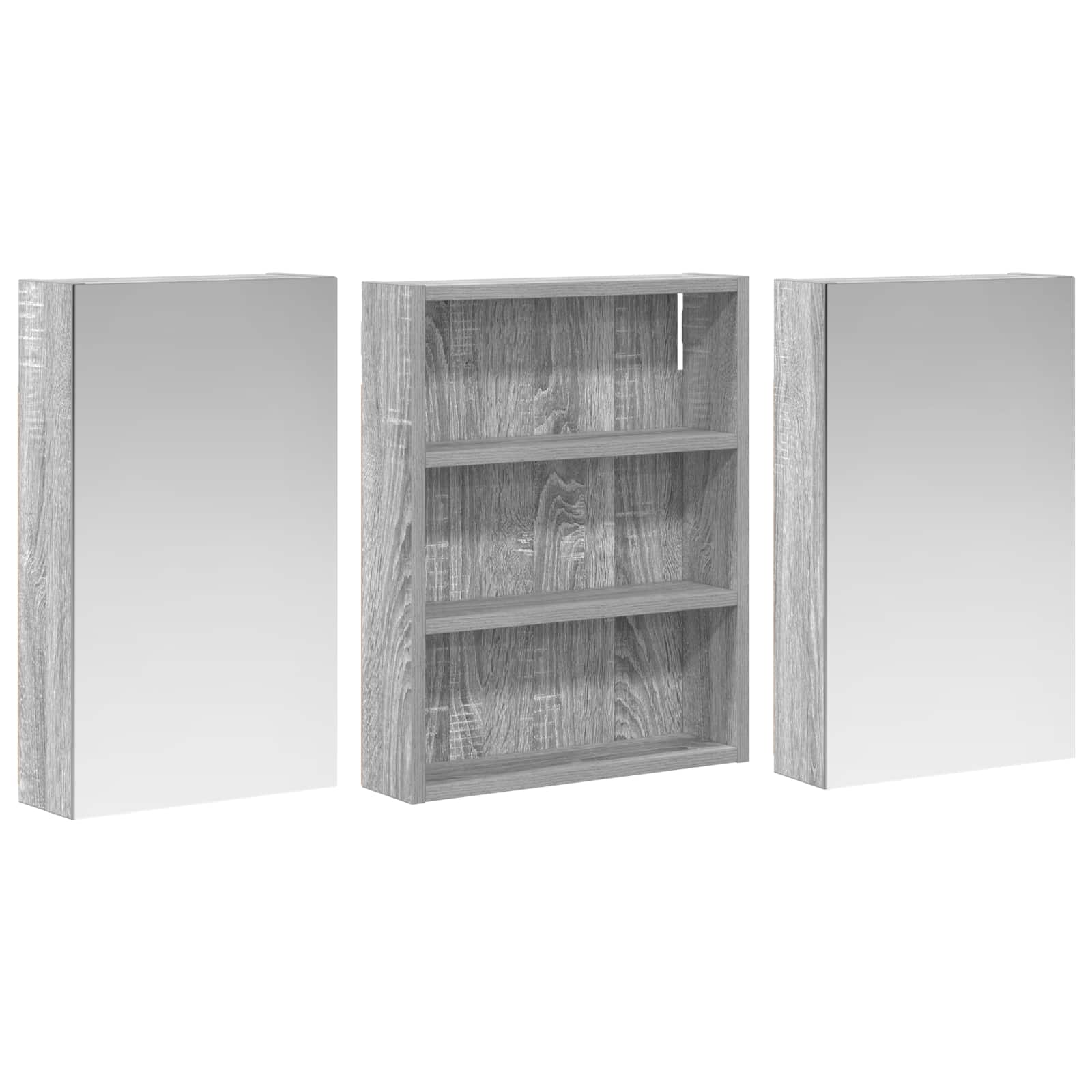 Badezimmerschrank-Set 3 pcs 80 x 10,5 x 50 cm Holzwerkstoff