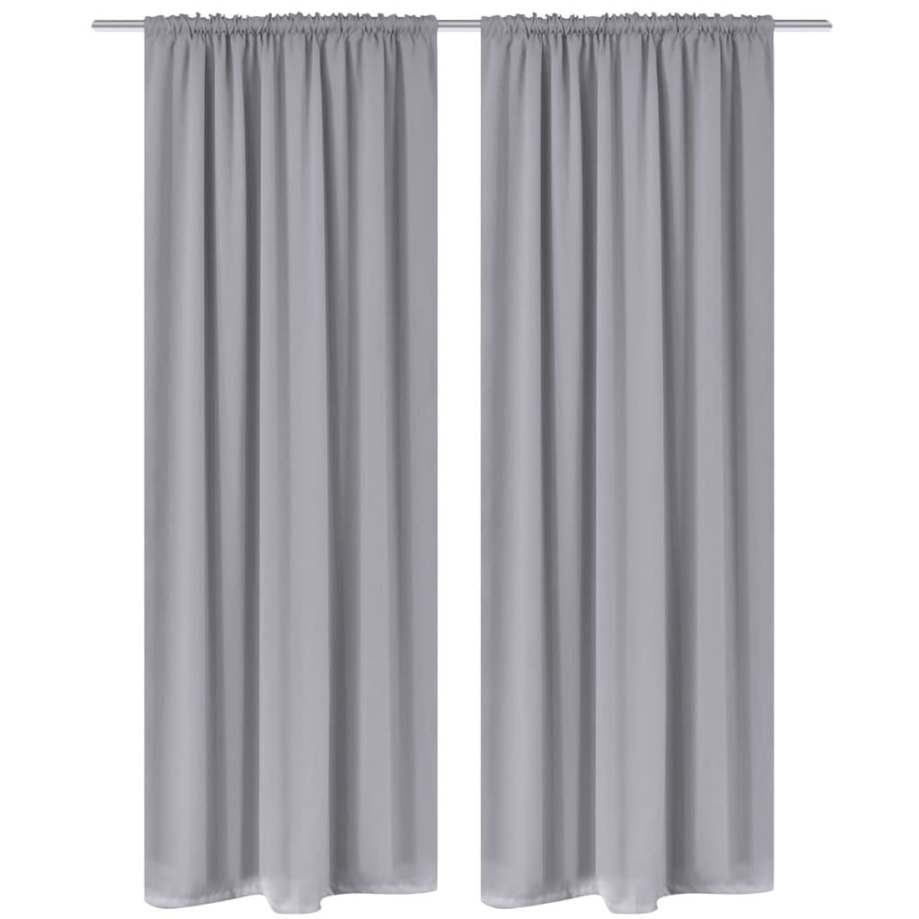 Verdunkelungs-Vorhänge mit Schlaufen 135 x 245 cm Schwarz blackout
