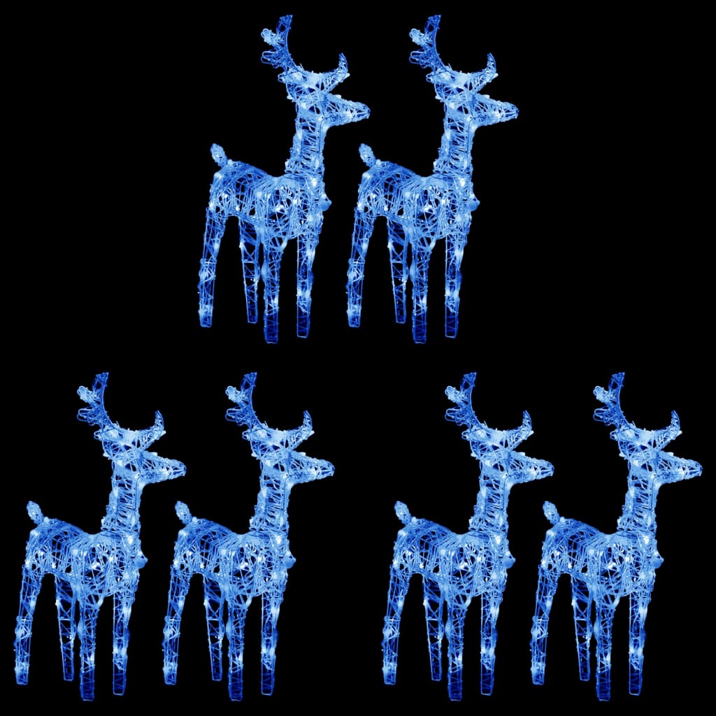 LED-Rentiere 4 Stk. Blau 160 LEDs Acryl