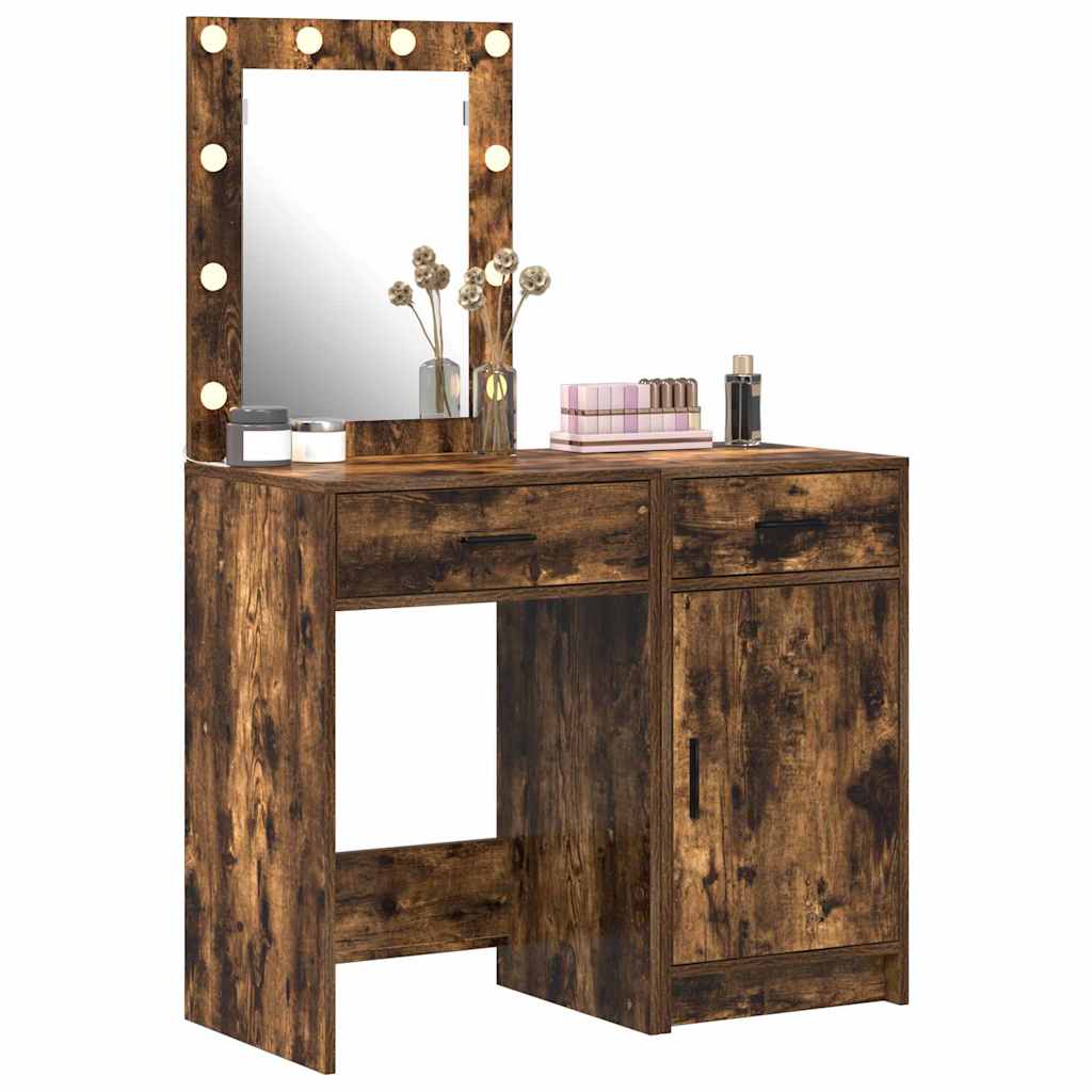 Schminktisch mit Tür 2 pcs Weiß 50 x 41 x 135 cm Holzwerkstoff