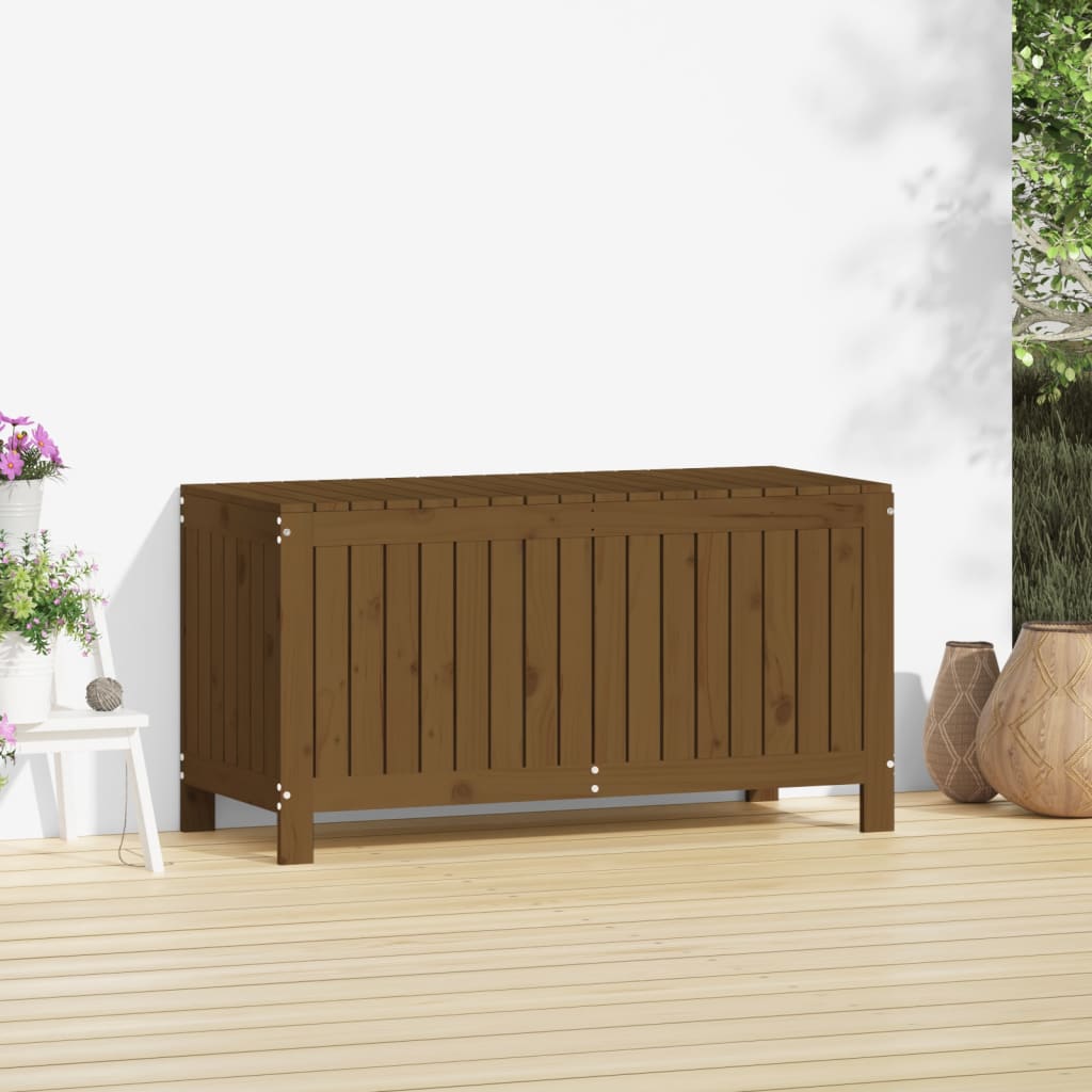 Gartentruhe Grau 76x42,5x54 cm Massivholz Kiefer