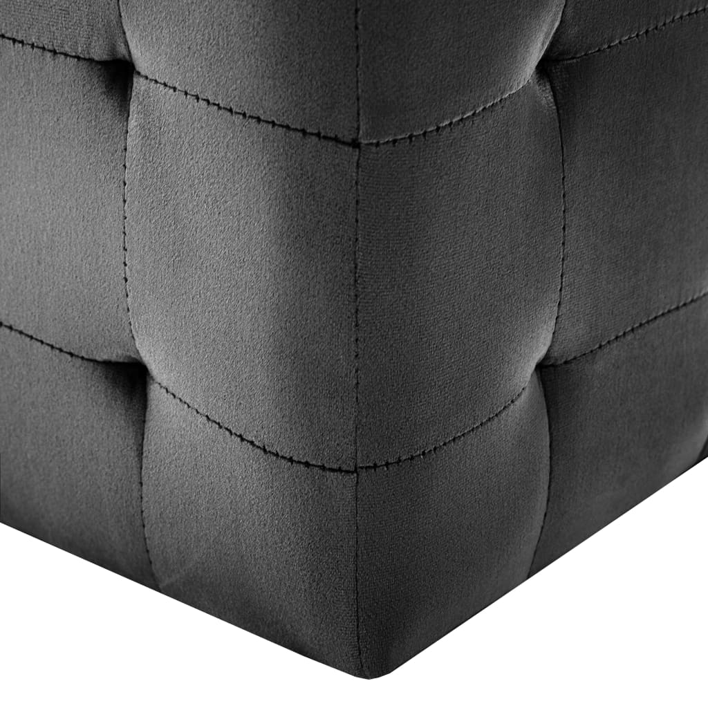Pouf 2 Stk. Blau 30x30x30 cm Samtstoff