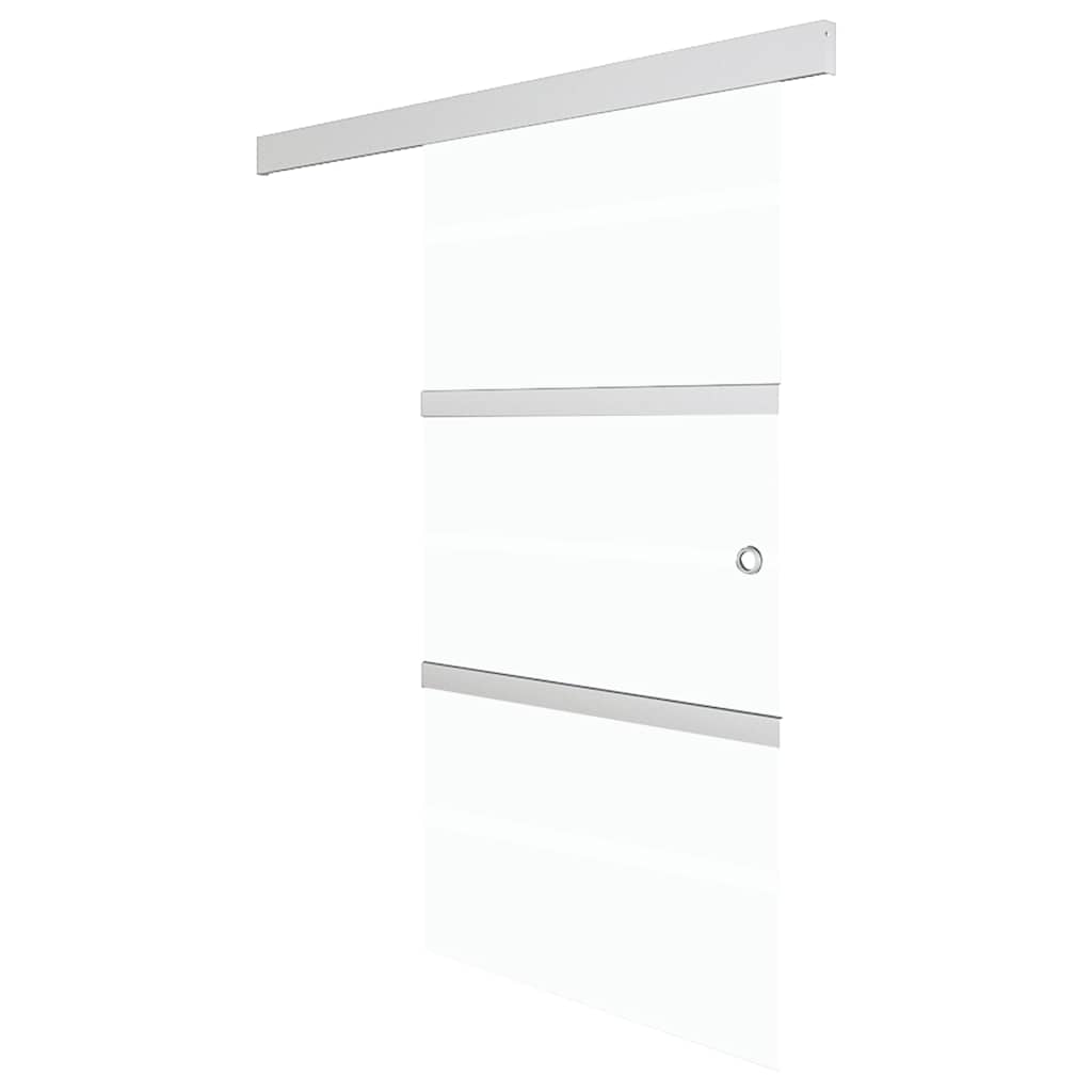 Schiebetür ESG-Glas und Aluminium 76x212 cm Silbern