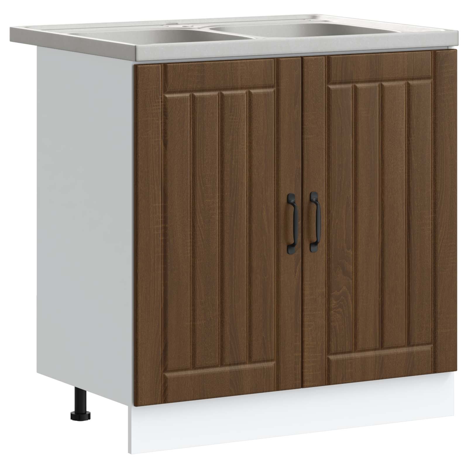 Waschbecken-Unterschrank mit Tür Lucca 2 pcs Weiß Holzwerkstoff