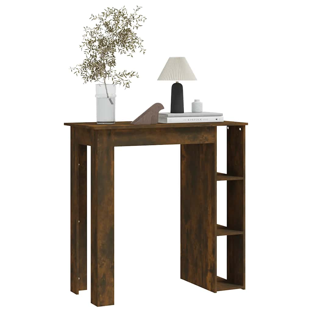 Bartisch mit Regal Weiß 102x50x103,5 cm Holzwerkstoff