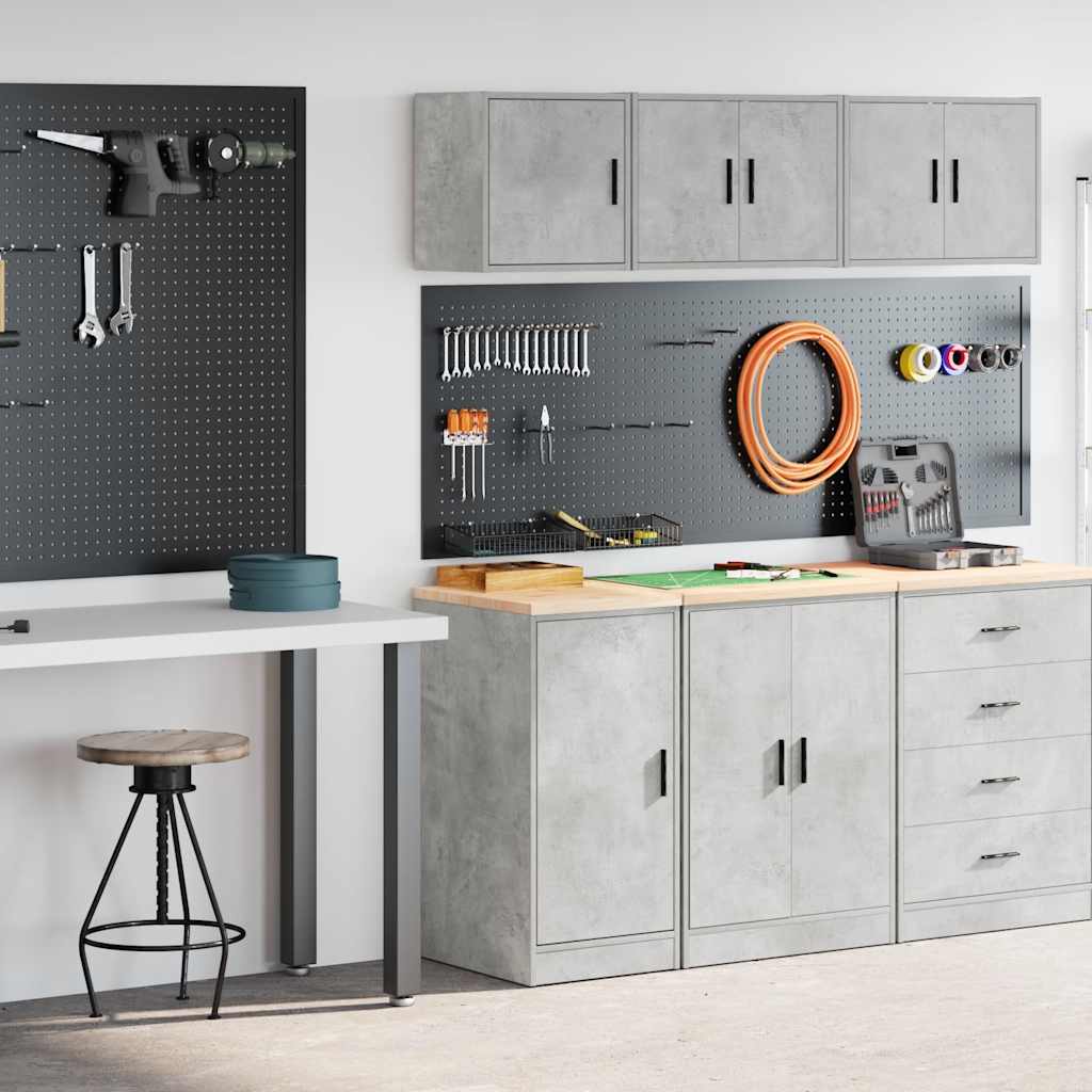 Garagenschränke 2 Stk. Schwarz Holzwerkstoff
