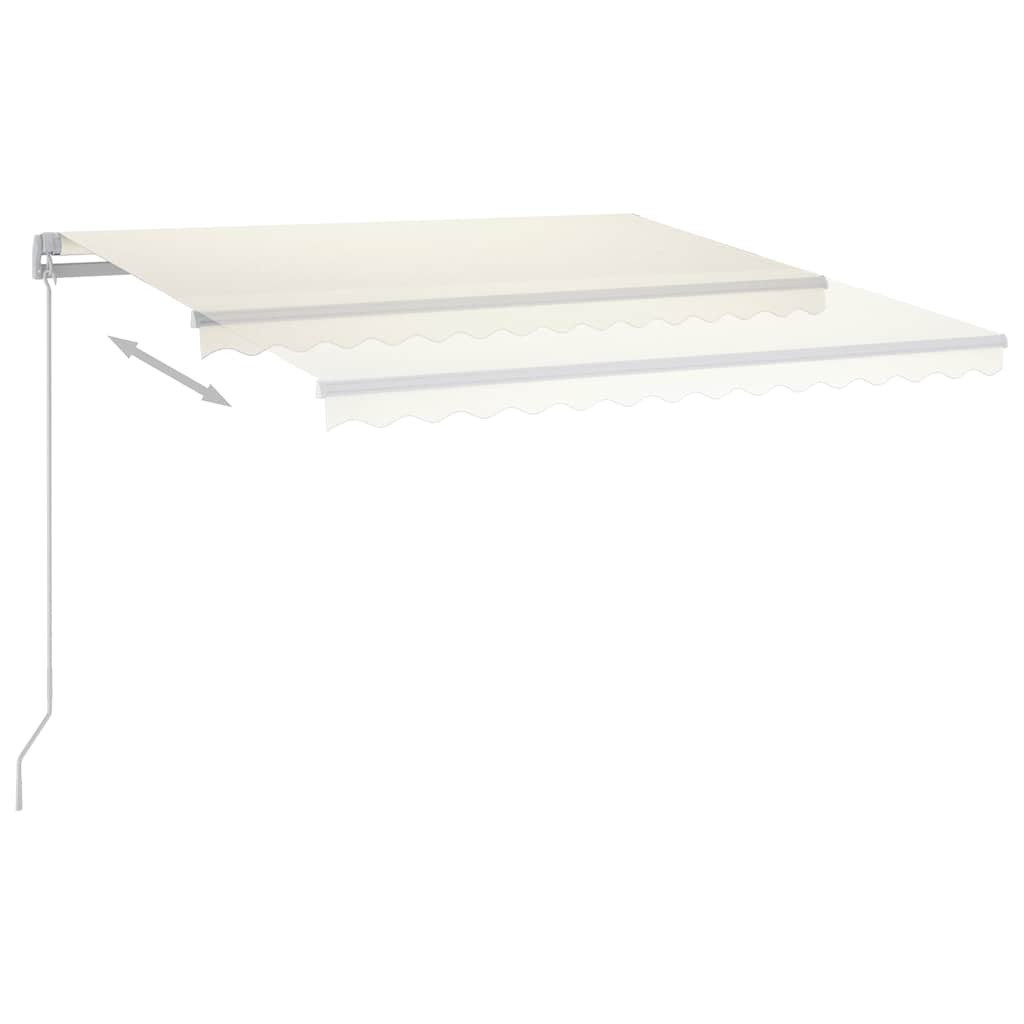 Markise Manuell Einziehbar mit LED 300x250 cm Blau und Weiß