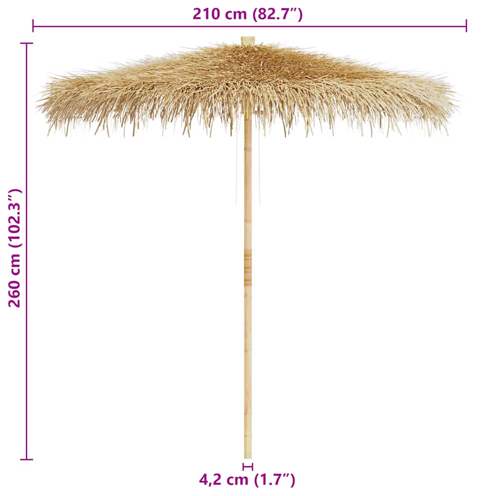 Tiki-Schirm mit Bananenblatt-Dach 150 cm Bambus