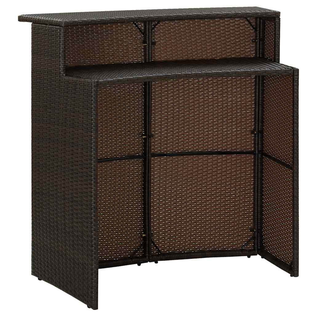Garten-Bartisch Grau 120x55x110 cm Poly Rattan