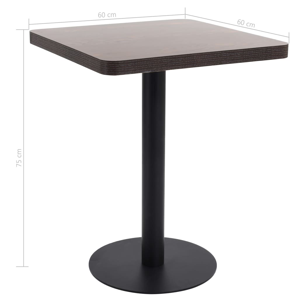 Bistrotisch Hellbraun 50x50 cm MDF