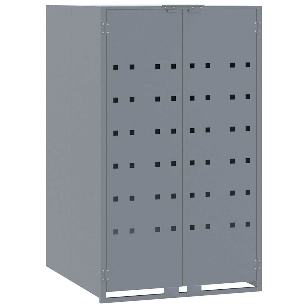 Mülltonnenbox für 2 Tonnen Schwarz 138x79x117 cm Stahl