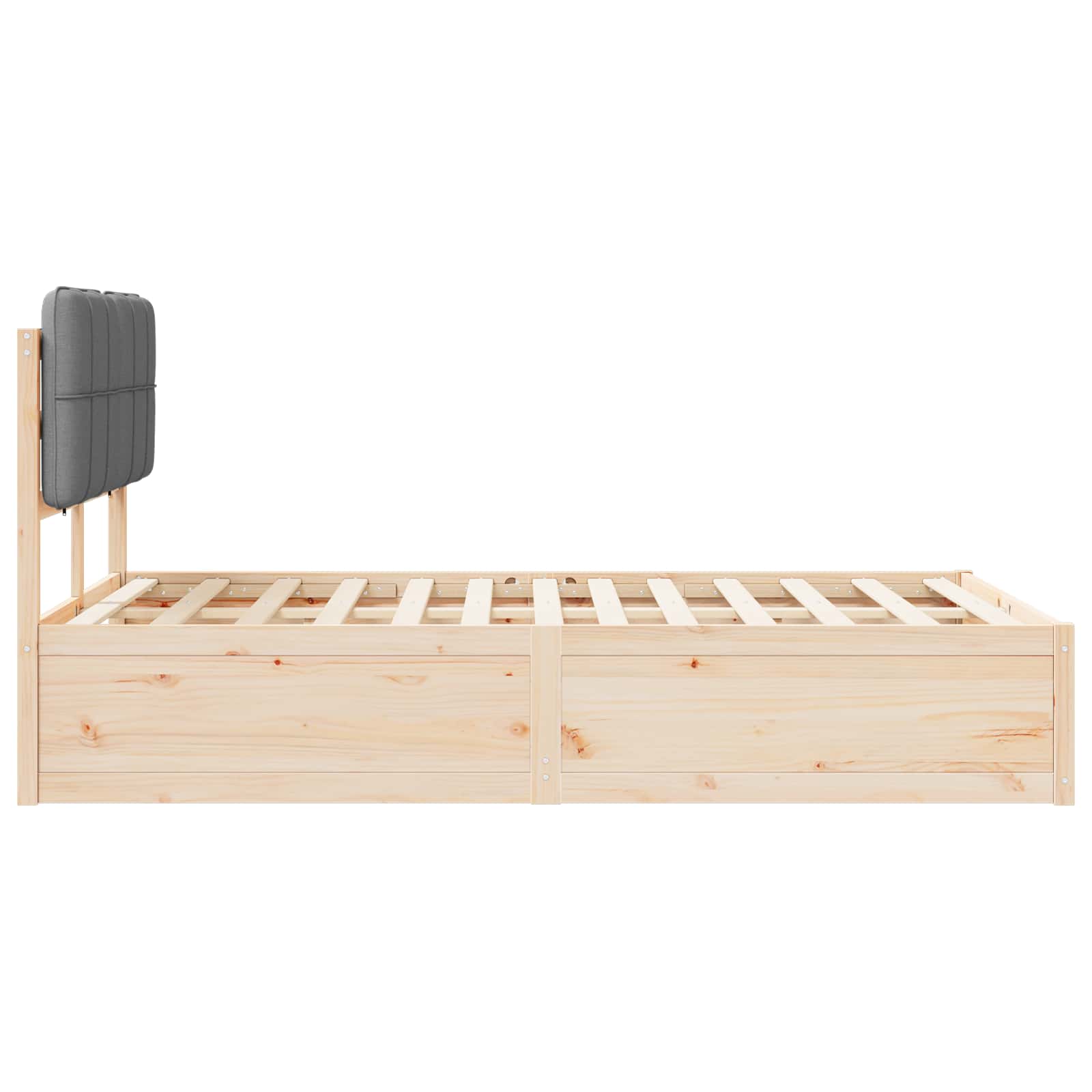Bettgestell mit gepolstertem Kopfteil Hellgrau 200 x 200 cm