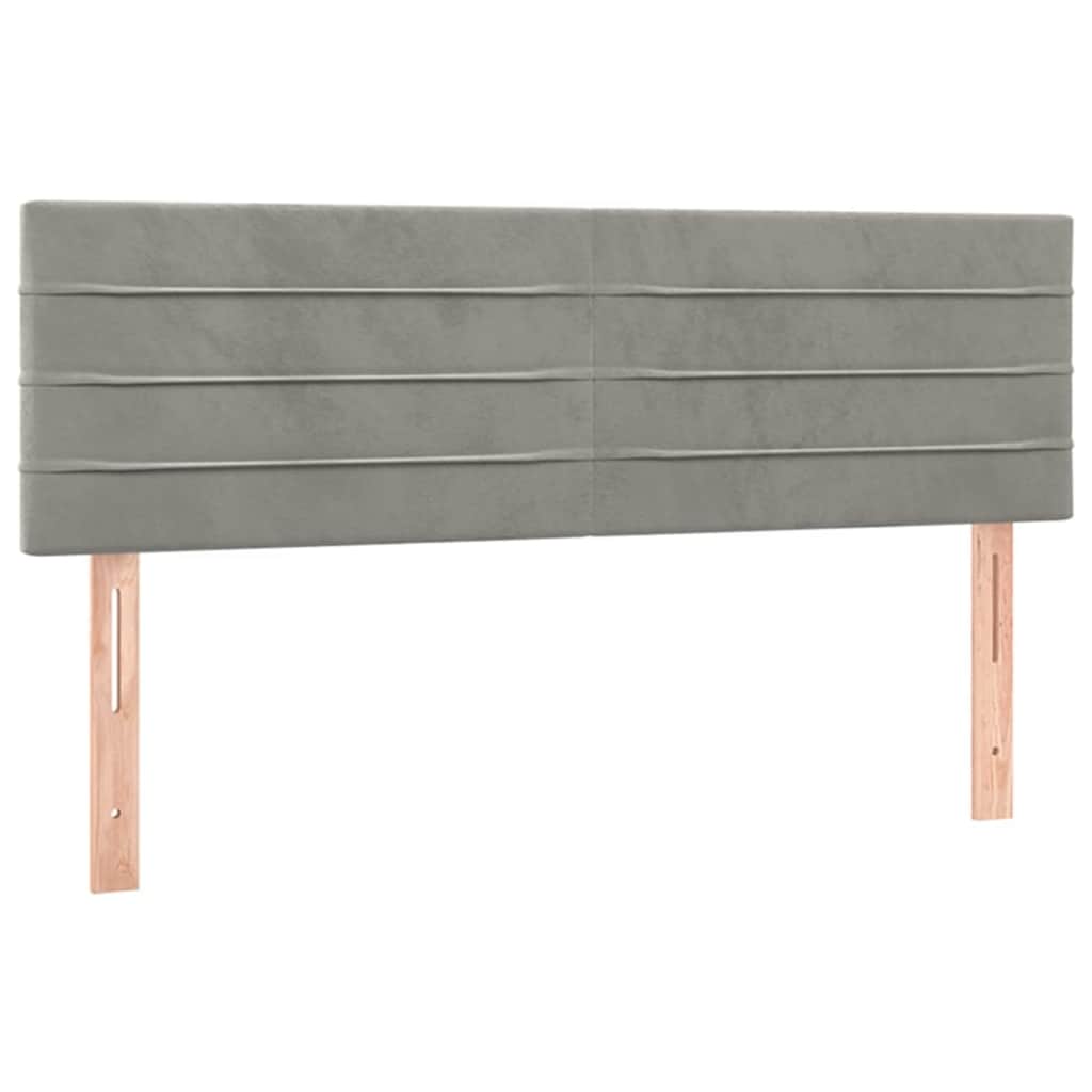 Kopfteil Hellgrau 80x5x118/128 cm Samt