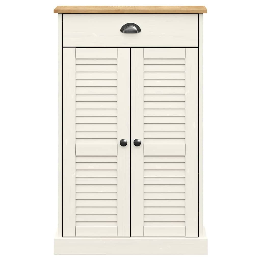 Schuhschrank VIGO Weiß 60x35x96 cm Massivholz Kiefer