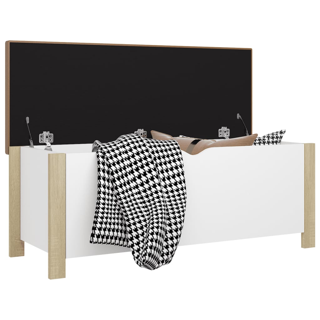 Aufbewahrungsbox mit Kissen Grau 105x40x45 cm