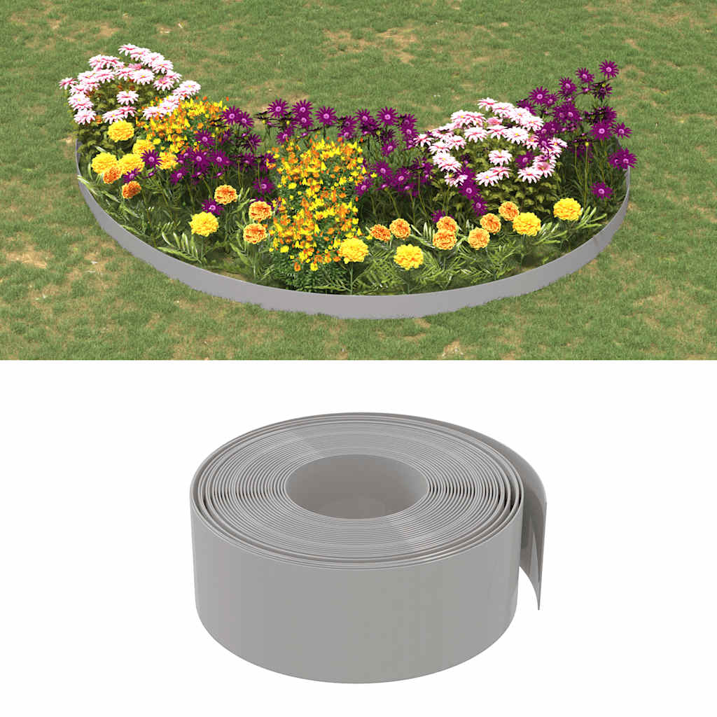 Gartenumrandung 25 m 10 cm PE Grau