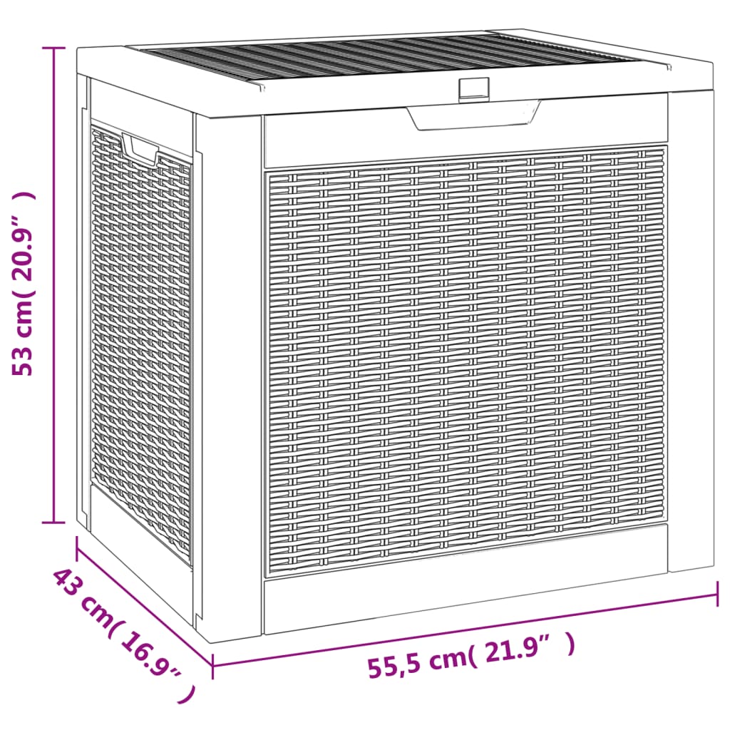 Gartenbox Schwarz 55,5x43x53 cm Polypropylen