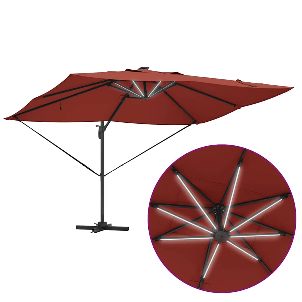Sonnenschirm Sand 352 x 251 x 265 cm Polyester und Aluminium