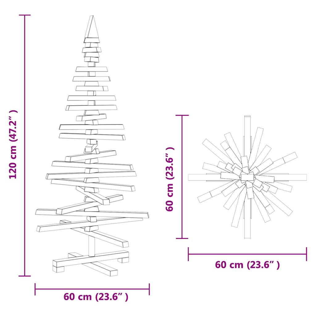 Weihnachtsbaum Holz zum Schmücken 60 cm Massivholz Kiefer
