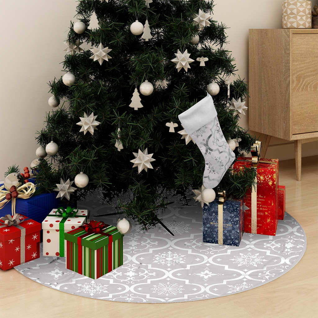 Luxus-Weihnachtsbaumdecke mit Socke Blau 150 cm Stoff